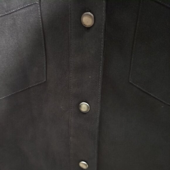 New Man Women's Faux Suede Western Inspired Brown Button Down Shirt Size Small - Picture 5 of 9